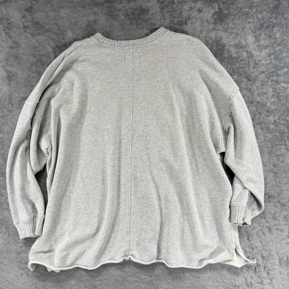Aerie Women’s Big Chill Oversized Crewneck Sweatshirt Grey Large Cozy Lounge - Picture 2 of 4